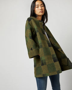 Eleanor Coat in Hunter Multi Patchwork Jacquard