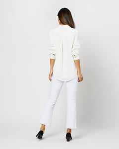 Hannah Blouse in Ivory Silk Crepe de Chine