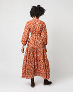 Load image into Gallery viewer, Isla Shirtdress in Orange Autumn Floral Crinkle Cotton

