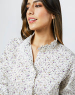 Load image into Gallery viewer, Frill Shirt in Ivory/Lavender Emma Victoria Liberty Fabric
