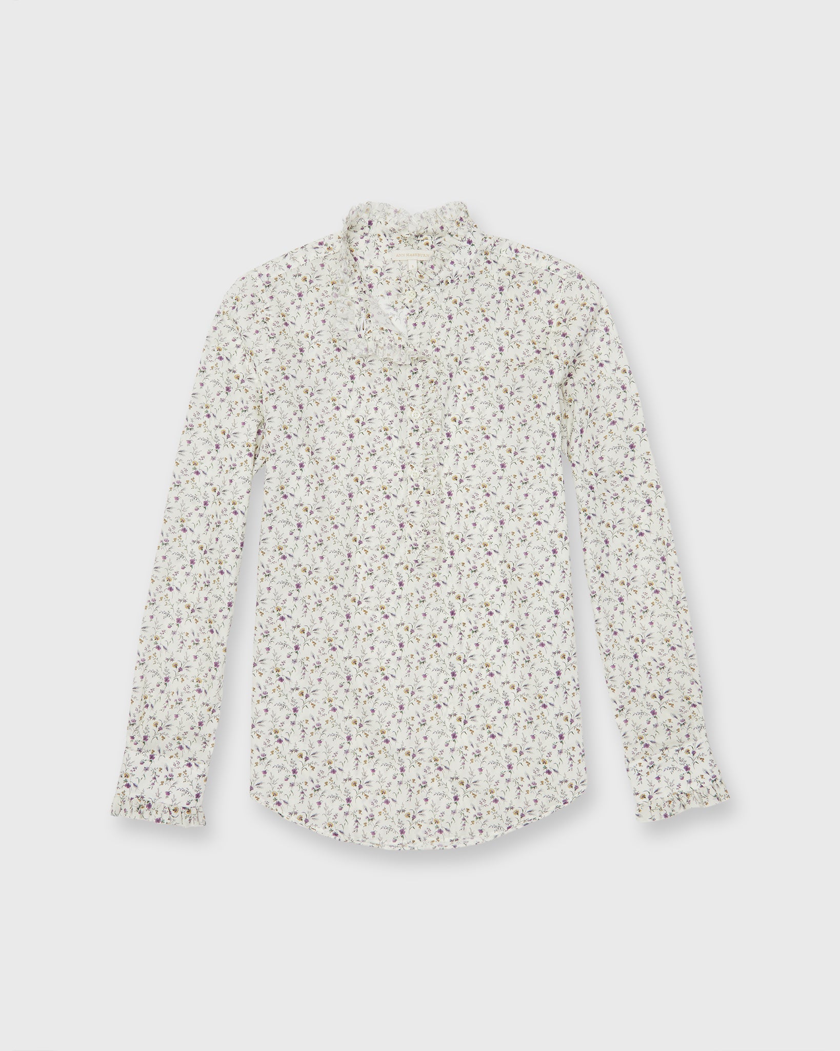 Frill Shirt in Ivory/Lavender Emma Victoria Liberty Fabric