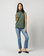 Load image into Gallery viewer, Sleeveless Ana Fringe Top in Green/Pink Tweed
