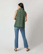 Load image into Gallery viewer, Sleeveless Ana Fringe Top in Green/Pink Tweed
