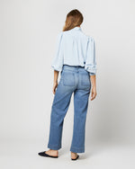 Load image into Gallery viewer, Helene Tie-Neck Blouse in Pale Blue Silk Crepe de Chine
