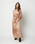 Load image into Gallery viewer, Aba Maxi Dress in Rose Moon Flower Liberty Fabric Silk
