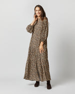 Load image into Gallery viewer, Isla Shirtdress in Camel/Black Painterly Leopard Crepe de Chine
