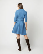 Load image into Gallery viewer, Felice Dress in Mid Heather Blue Merino Wool
