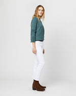 Load image into Gallery viewer, Cydney Boyfriend Crewneck Sweater in Heather Pine Cashmere
