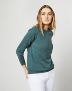 Load image into Gallery viewer, Cydney Boyfriend Crewneck Sweater in Heather Pine Cashmere
