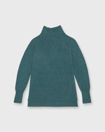 Load image into Gallery viewer, Marie Funnel-Neck Sweater in Heather Pine Cashmere
