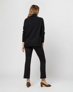 Load image into Gallery viewer, Marie Funnel-Neck Sweater in Black Cashmere
