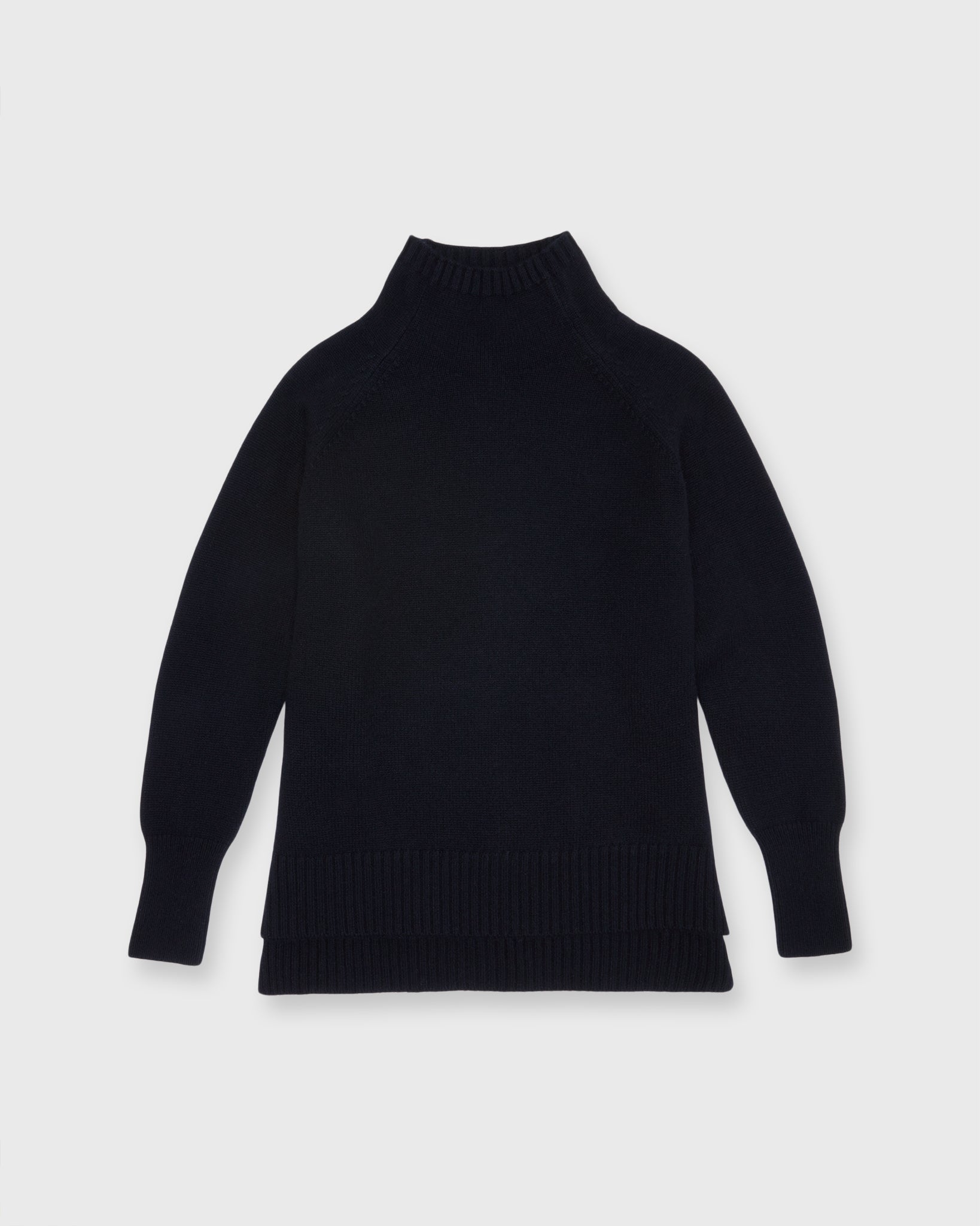 Marie Funnel-Neck Sweater in Black Cashmere