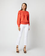 Load image into Gallery viewer, Lacey Sweater in Orange Organic Cotton/Baby Alpaca
