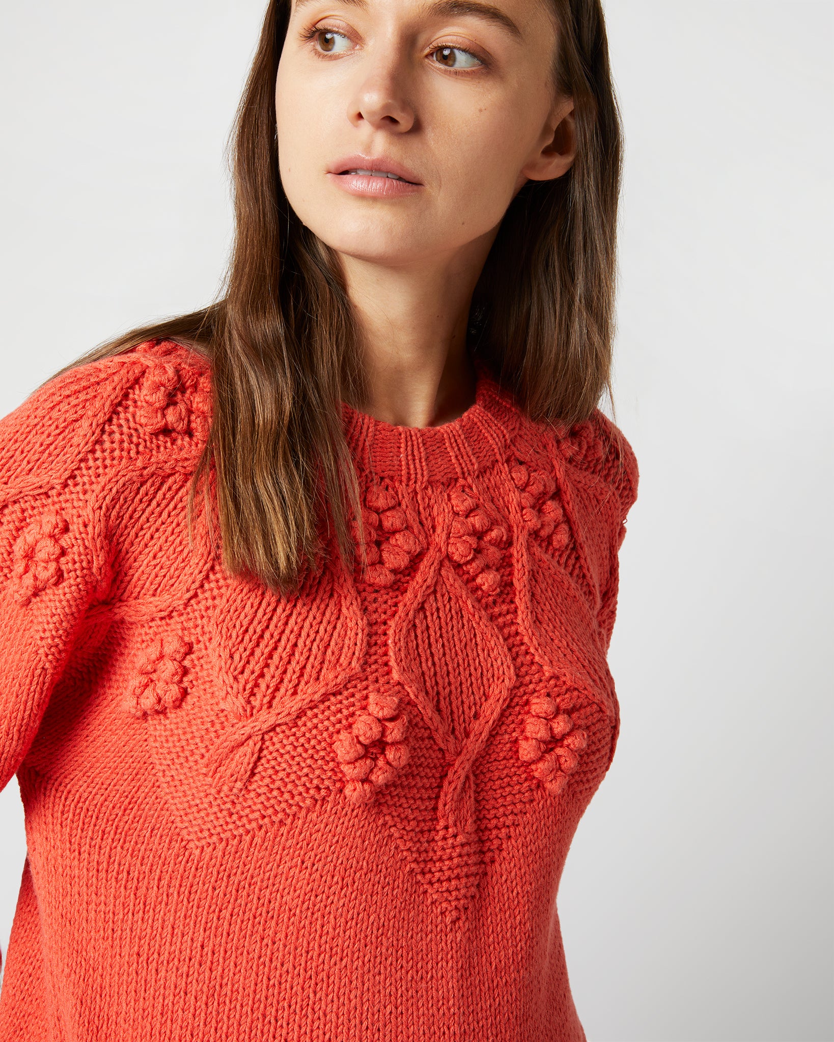 Lacey Sweater in Orange Organic Cotton/Baby Alpaca