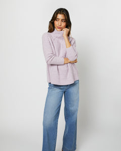 Elsey Funnel-Neck Sweater in Blossom Cashmere