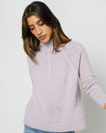 Load image into Gallery viewer, Elsey Funnel-Neck Sweater in Blossom Cashmere
