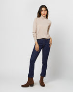 Load image into Gallery viewer, Alida Turtleneck Sweater in Heather Oatmeal Cashmere
