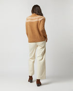 Load image into Gallery viewer, Marge Fairisle Sweater in Camel Brushed Wool/Alpaca Blend
