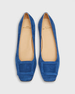 Load image into Gallery viewer, Buckle Heel in Baltic Blue Suede

