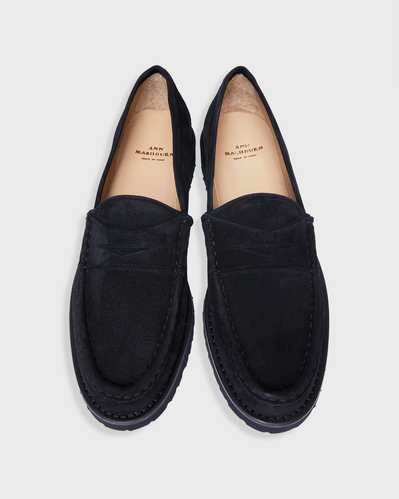 Lug Sole Loafer in Black Suede | Shop Ann Mashburn