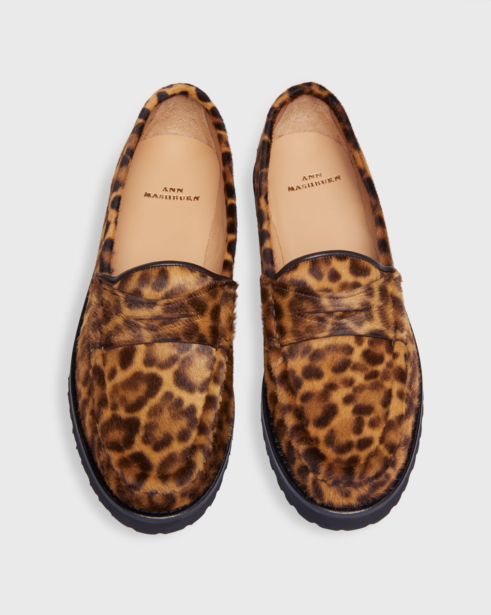 Lug Sole Loafer in Savannah Leopard Calf Hair
