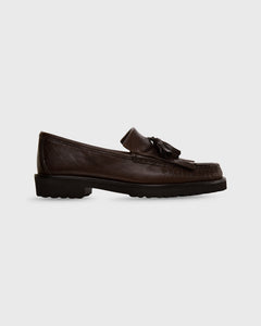 Kilt Lug Sole Penny Loafer in Chocolate Leather