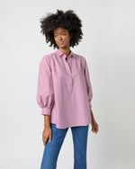 Load image into Gallery viewer, Geraldine Popover Shirt in Red Horizontal Bengal Stripe Poplin

