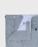 Load image into Gallery viewer, Side-Tab Dress Trouser in Fog/Navy/Blue Check Brushed Hopsack
