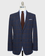 Load image into Gallery viewer, Virgil No. 4 Jacket in Char Blue/Brown Windowpane Flannel
