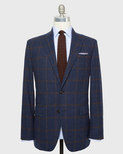 Virgil No. 4 Jacket in Char Blue/Brown Windowpane Flannel