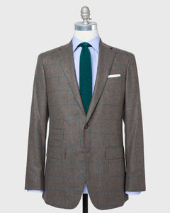 Virgil No. 3 Suit in Brown/Bluegrass Windowpane Flannel