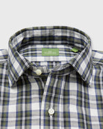 Load image into Gallery viewer, Spread Collar Sport Shirt in Olive/Navy Plaid Poplin
