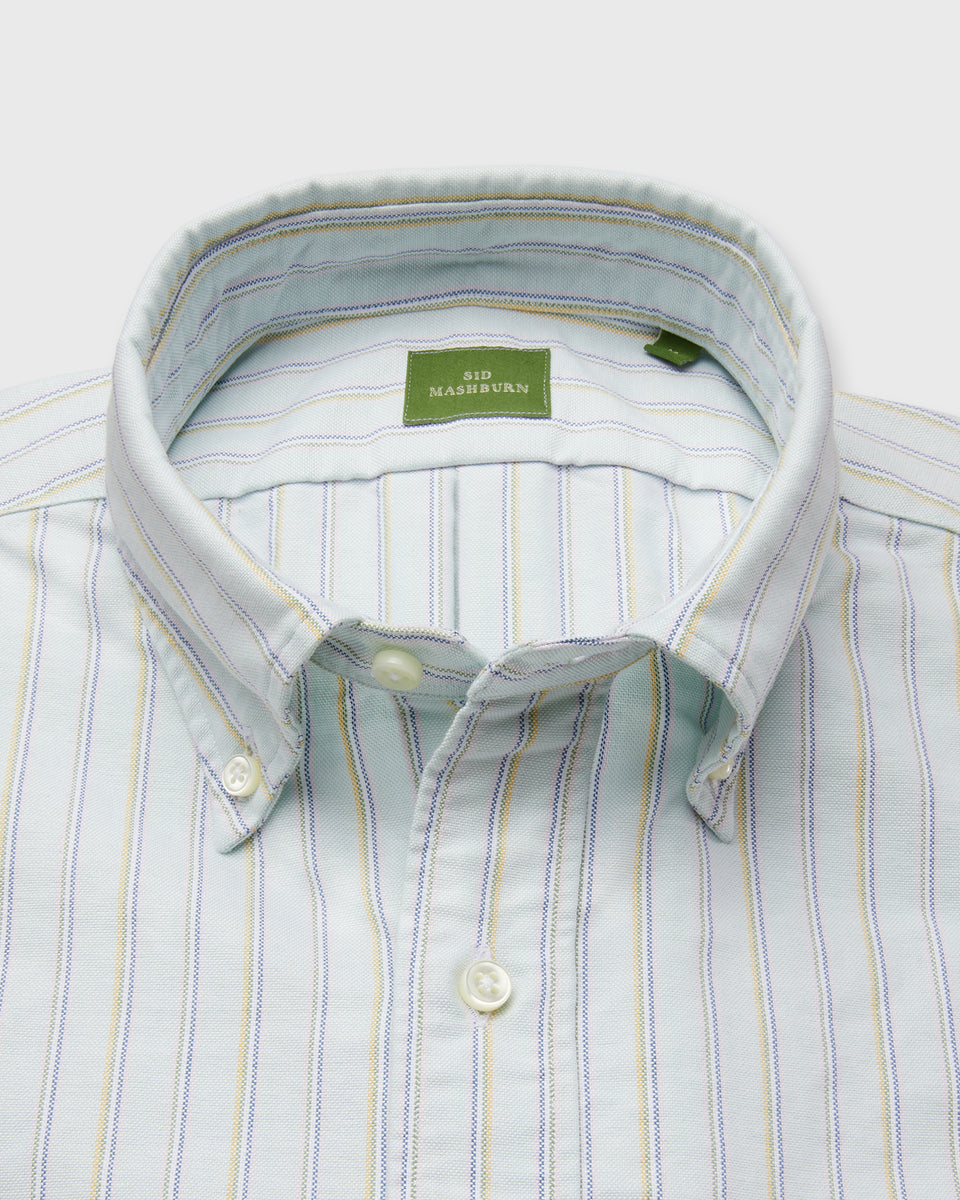 Button-Down Sport Shirt in Lovat Multi Stripe Oxford | Shop Sid Mashburn