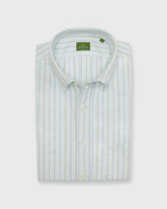 Button-Down Sport Shirt in Lovat Multi Stripe Oxford