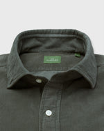 Load image into Gallery viewer, Spread Collar Sport Shirt in Olive Corduroy
