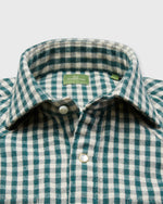 Load image into Gallery viewer, Western Work Shirt in Hunter/Bone Gingham Brushed Twill
