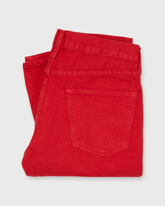 Slim Straight Jean in Red Garment-Dyed Denim