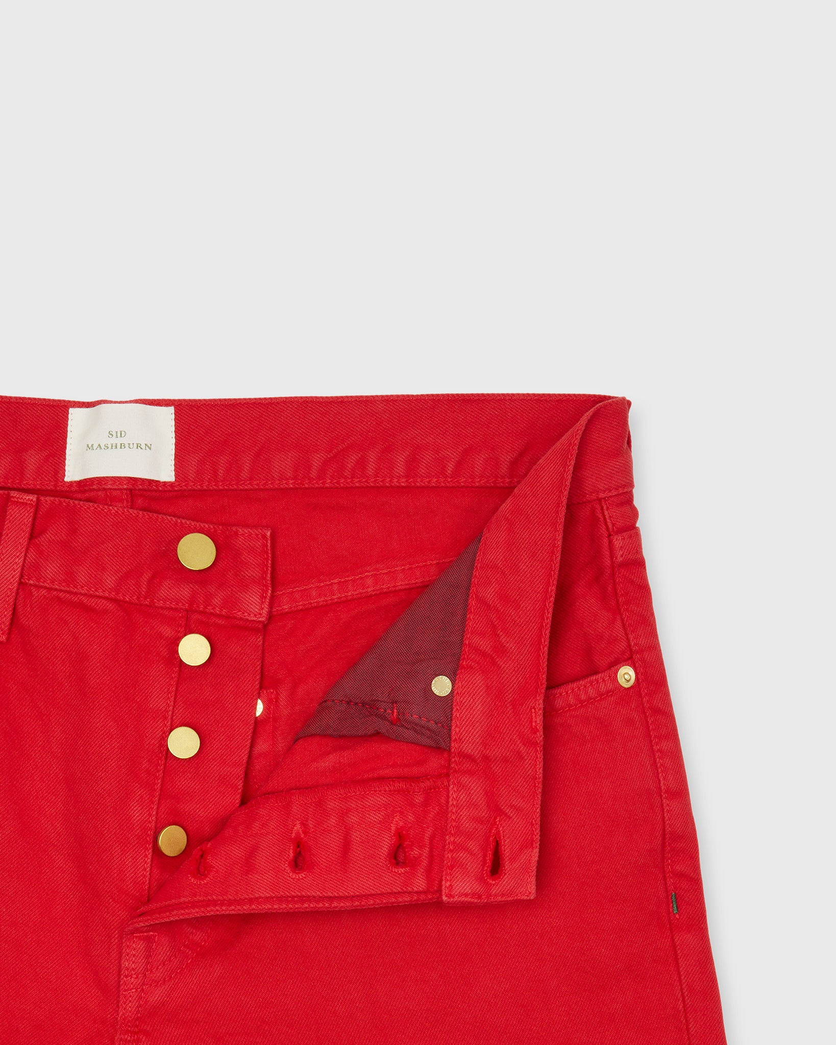 Slim Straight Jean in Red Garment-Dyed Denim