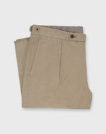 Load image into Gallery viewer, Garment-Dyed Pleated Sport Trouser in Mushroom Lightweight Twill
