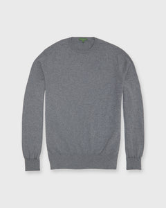 Casual Crewneck Sweater in Heather Grey Cotton/Cashmere