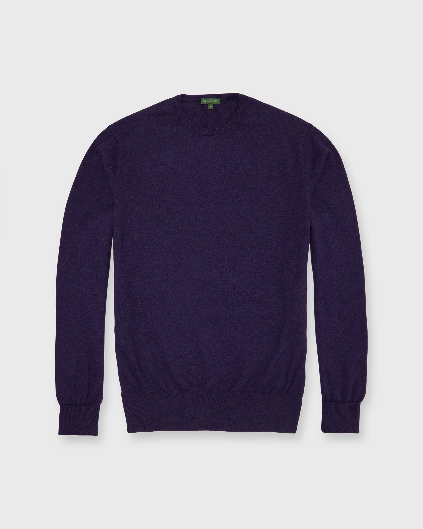 Casual Crewneck Sweater in Heather Eggplant Cotton/Cashmere