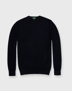 Fine-Gauge Crewneck Sweater in Black Cashmere