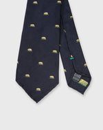 Load image into Gallery viewer, Silk Club Tie in Navy/Yellow Bear
