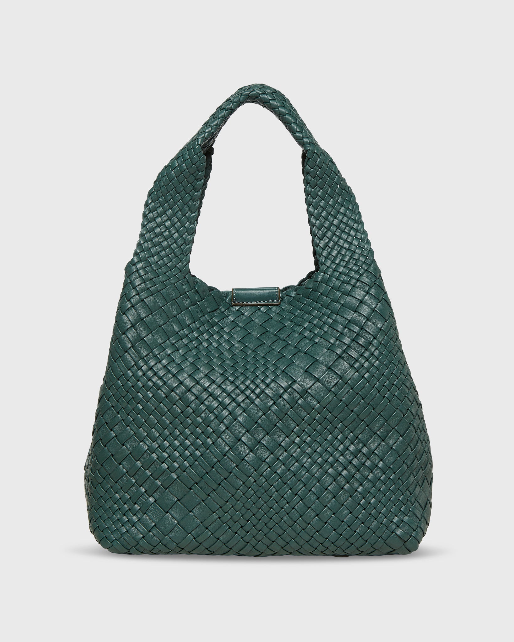 Small Mercato Handwoven Tote in Moss Leather