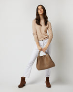 Load image into Gallery viewer, Cate Handwoven Satchel Bag in Dark Taupe Leather
