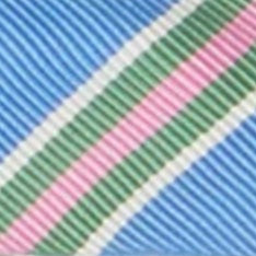 Silk Bow Tie in Light Blue/Green/Pink Stripe