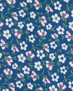 Silk Print Tie in Dark Blue/Plum Floral