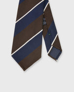 Load image into Gallery viewer, Silk Woven Tie in Navy/Forest/White Stripe
