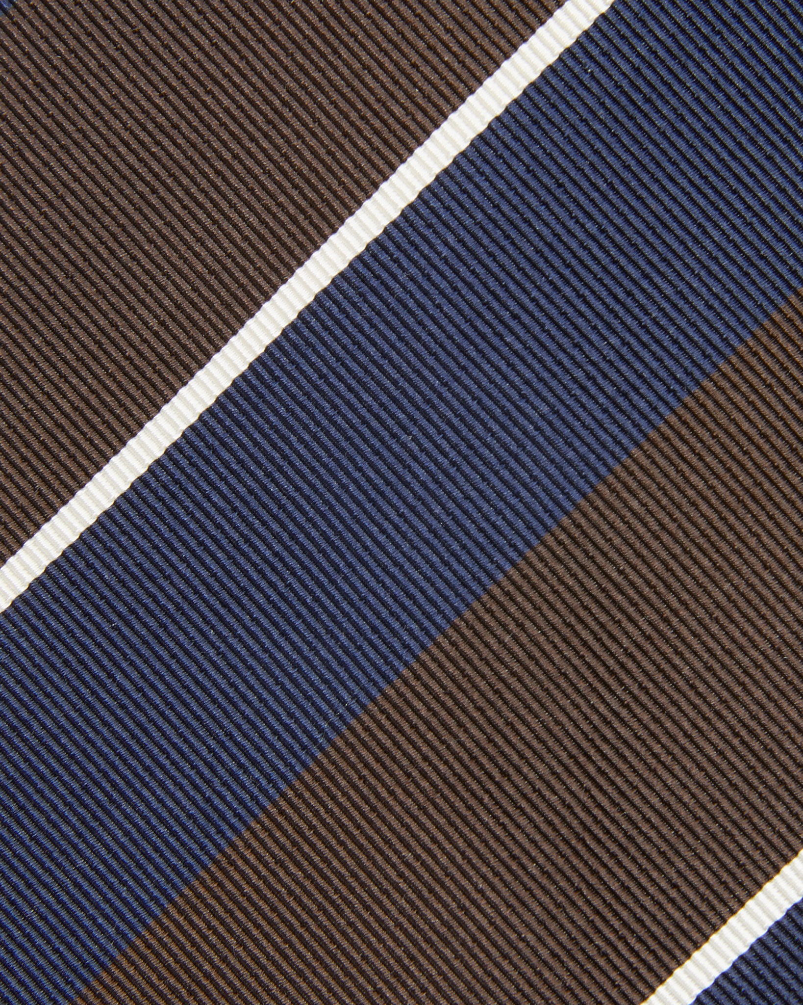 Silk Woven Tie in Navy/Forest/White Stripe