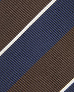 Load image into Gallery viewer, Silk Woven Tie in Navy/Forest/White Stripe

